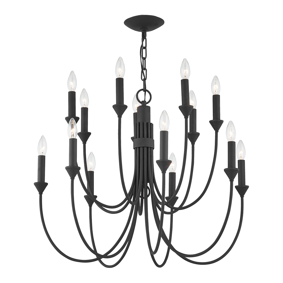 Cate Chandelier by Troy Lighting - Forged Iron Finish