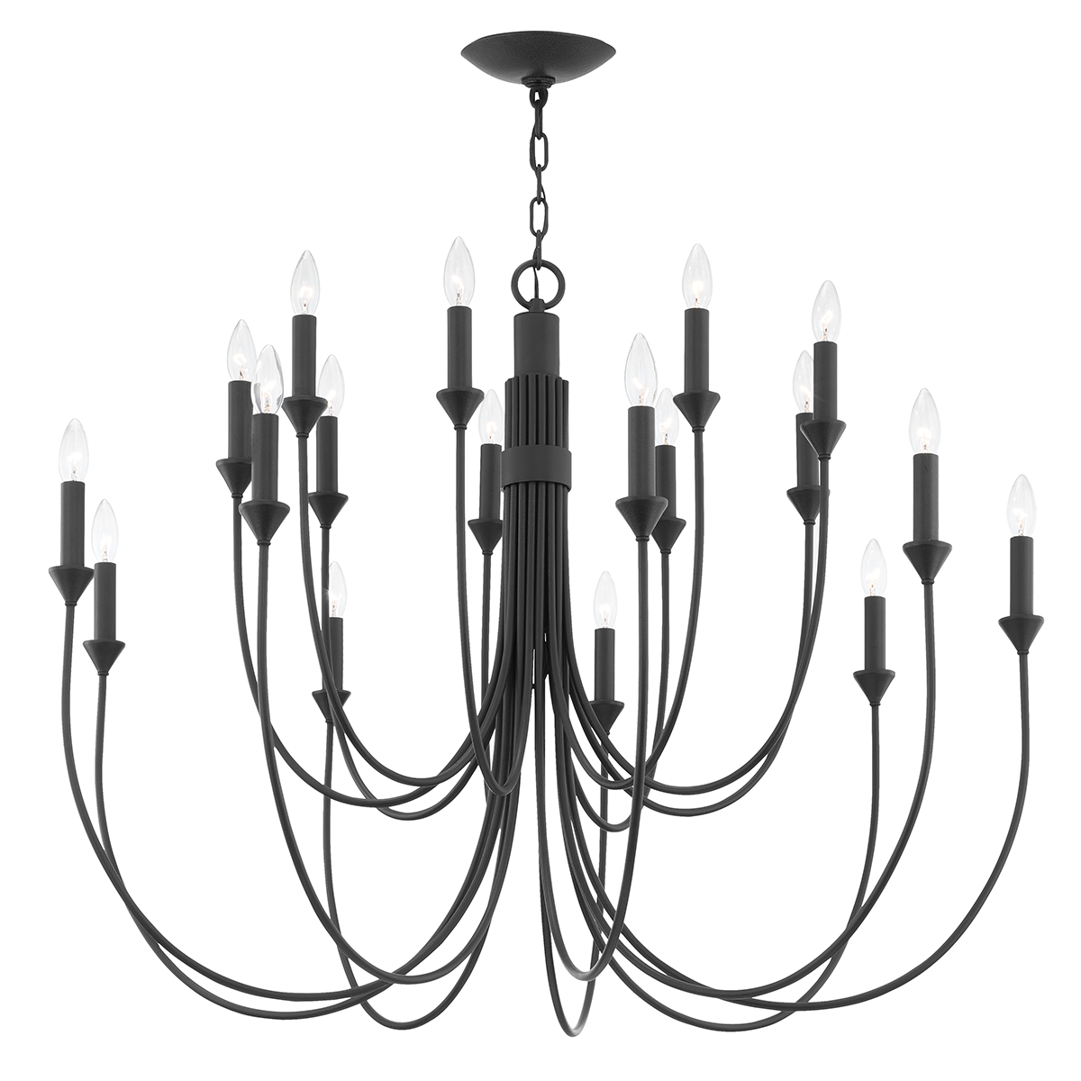 Cate Chandelier by Troy Lighting - Forged Iron Finish