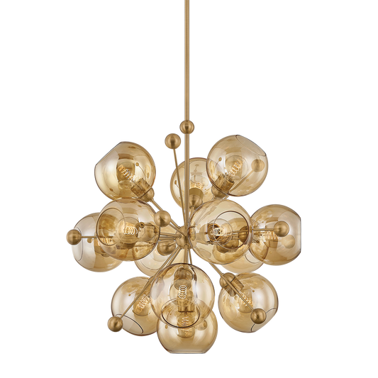 Ellory Chandelier by Troy Lighting in Patina Brass Finish