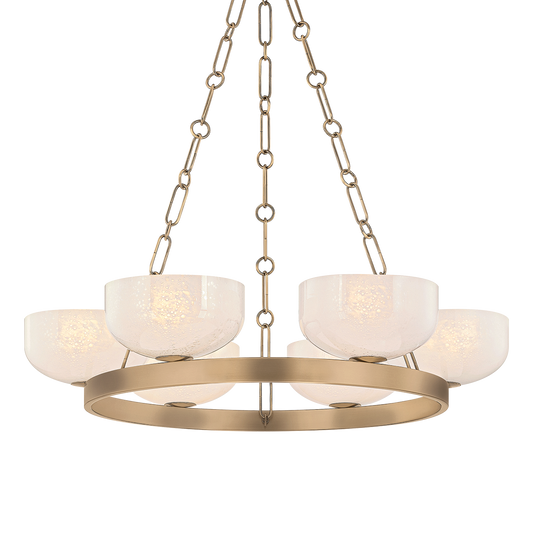 Caelum Chandelier by Troy Lighting in Patina Brass Finish