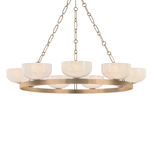 Caelum Chandelier by Troy Lighting in Patina Brass Finish