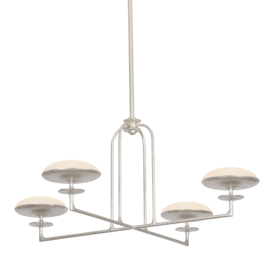 Pacific Chandelier by Troy Lighting in Warm Silver Leaf Finish