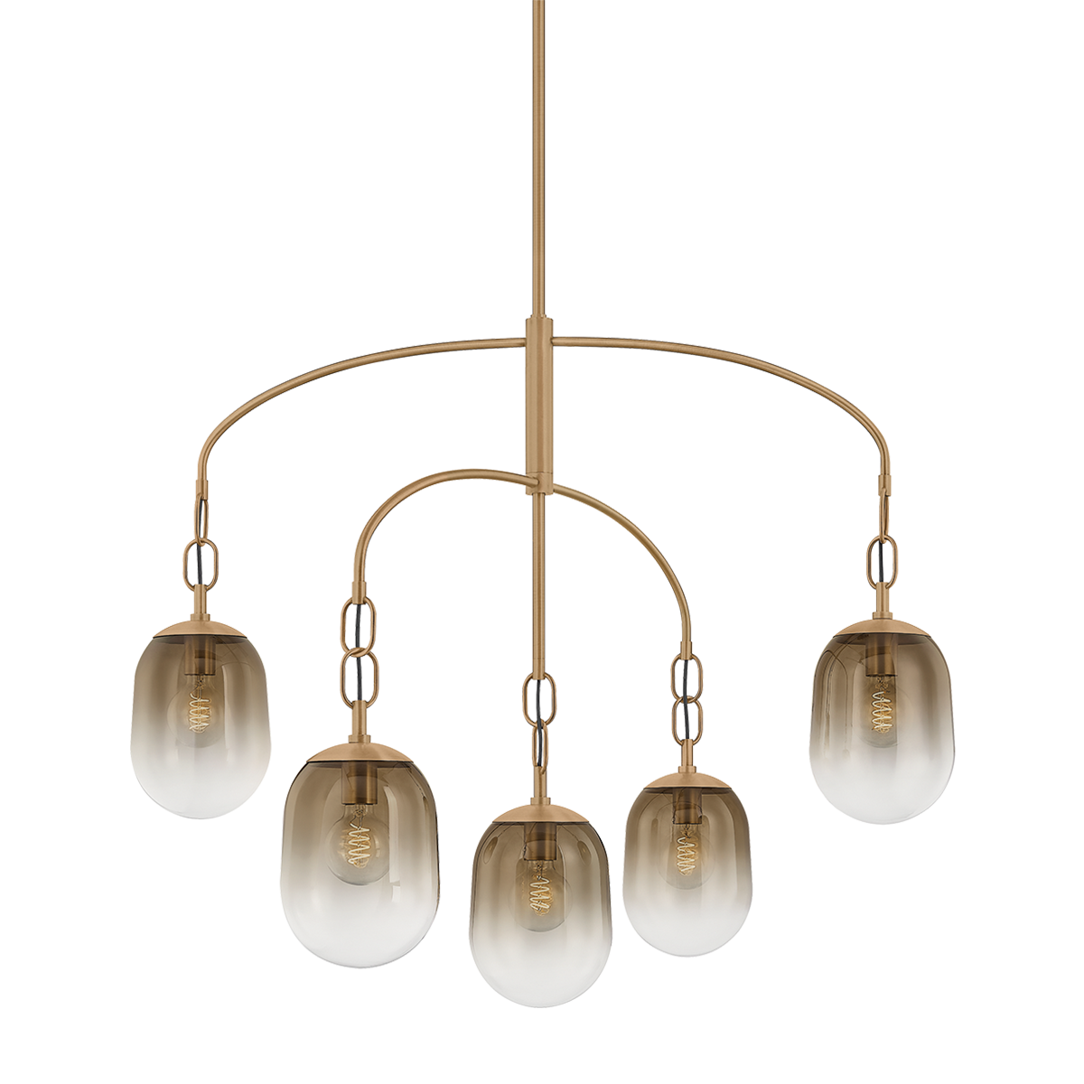 Harvey Chandelier by Troy Lighting in Patina Brass Finish