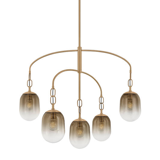 Harvey Chandelier by Troy Lighting in Patina Brass Finish