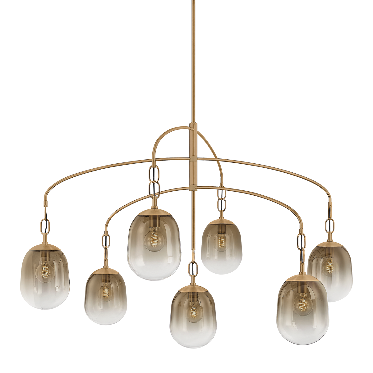 Harvey Chandelier by Troy Lighting in Patina Brass Finish