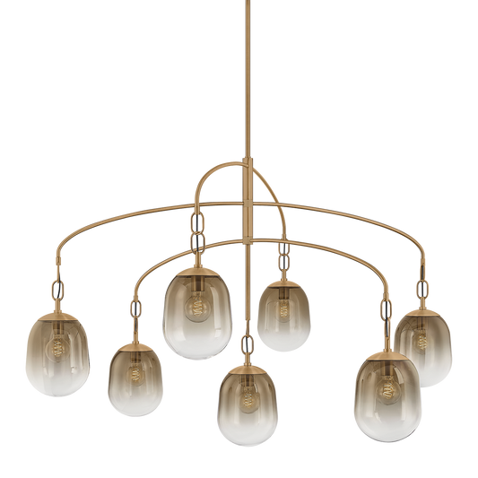 Harvey Chandelier by Troy Lighting in Patina Brass Finish