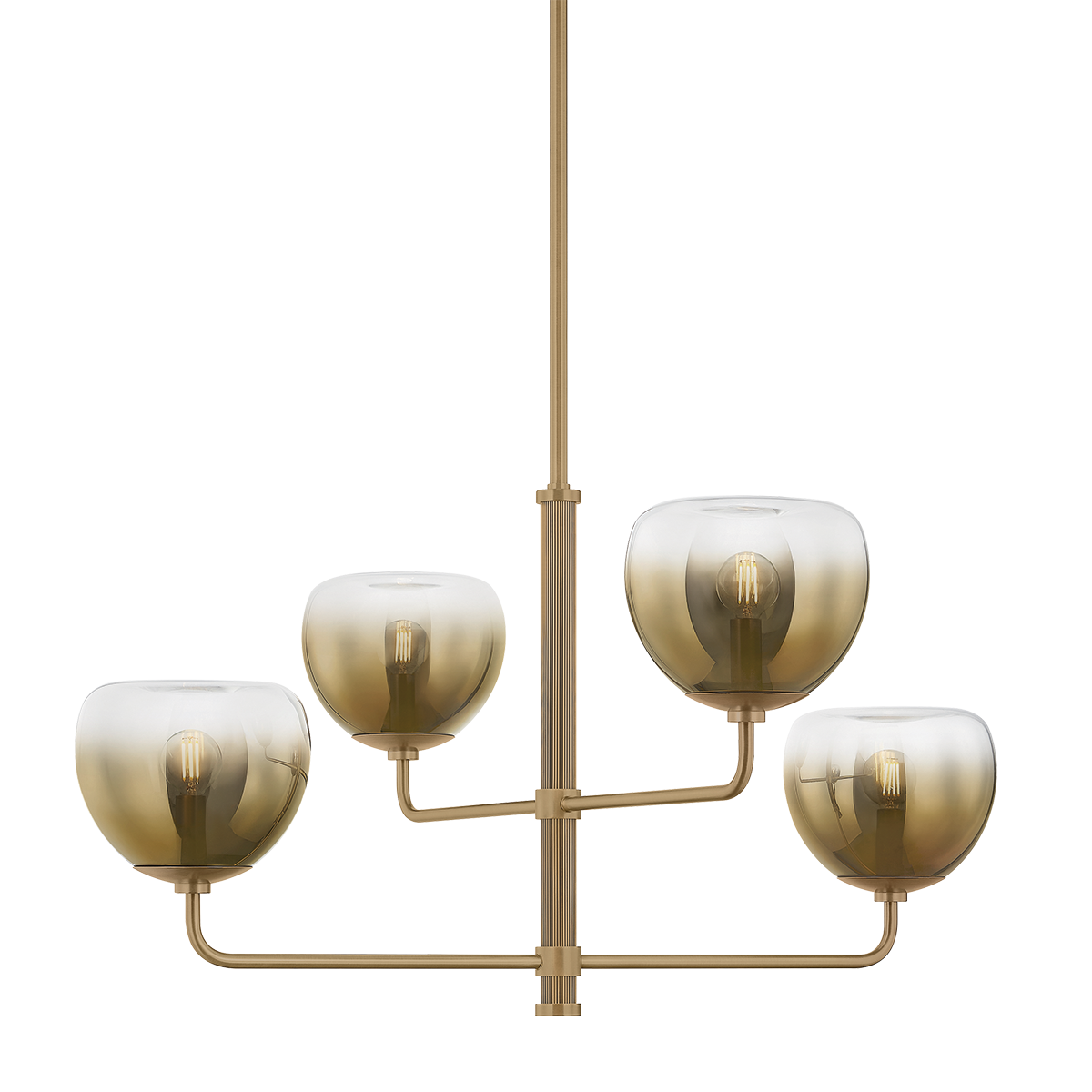 August Chandelier by Troy Lighting in Patina Brass Finish