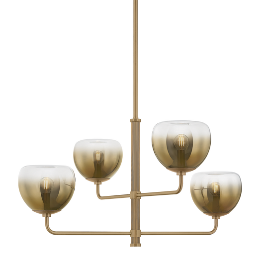 August Chandelier by Troy Lighting in Patina Brass Finish