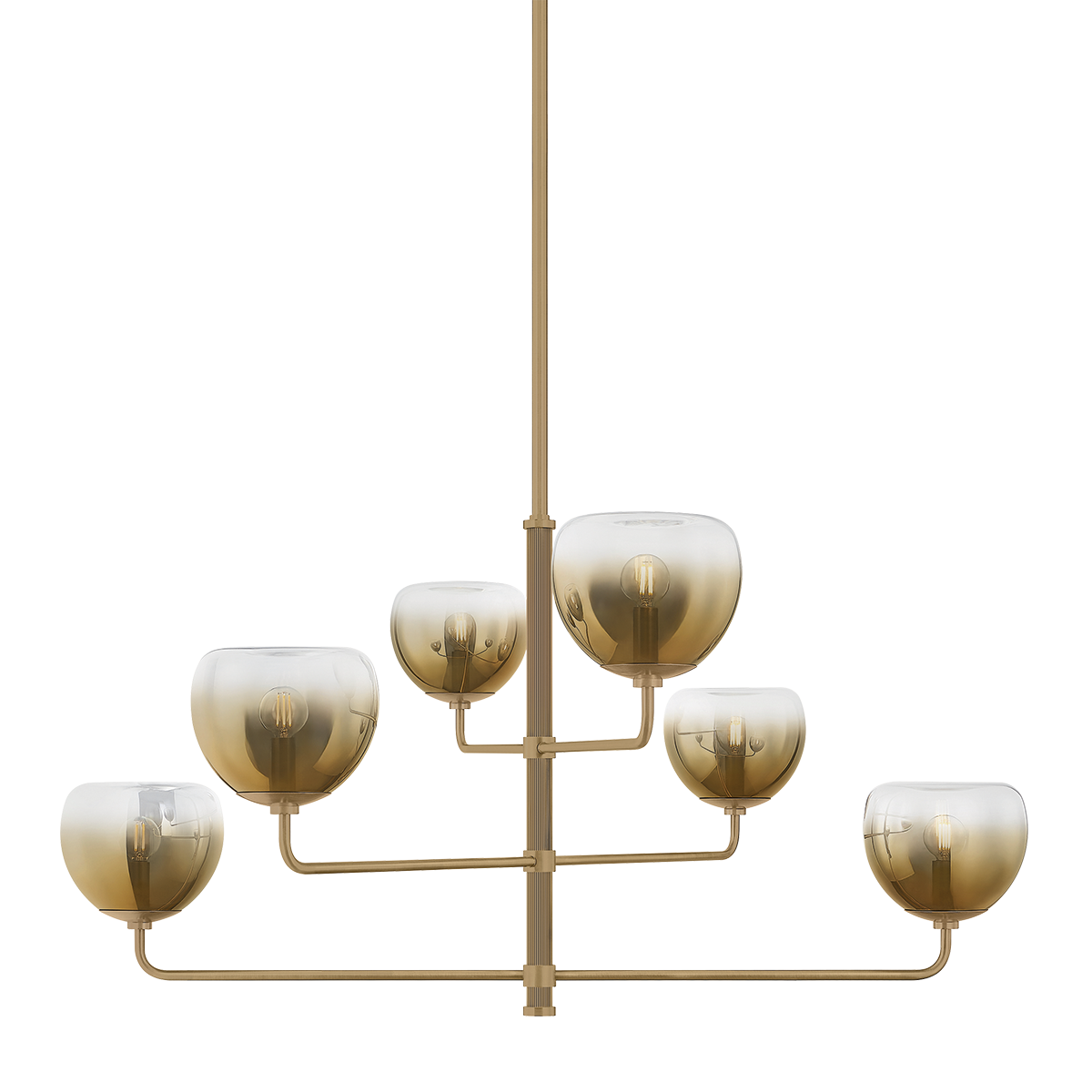 August Chandelier by Troy Lighting in Patina Brass Finish