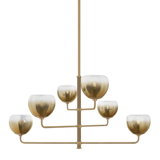 August Chandelier by Troy Lighting in Patina Brass Finish
