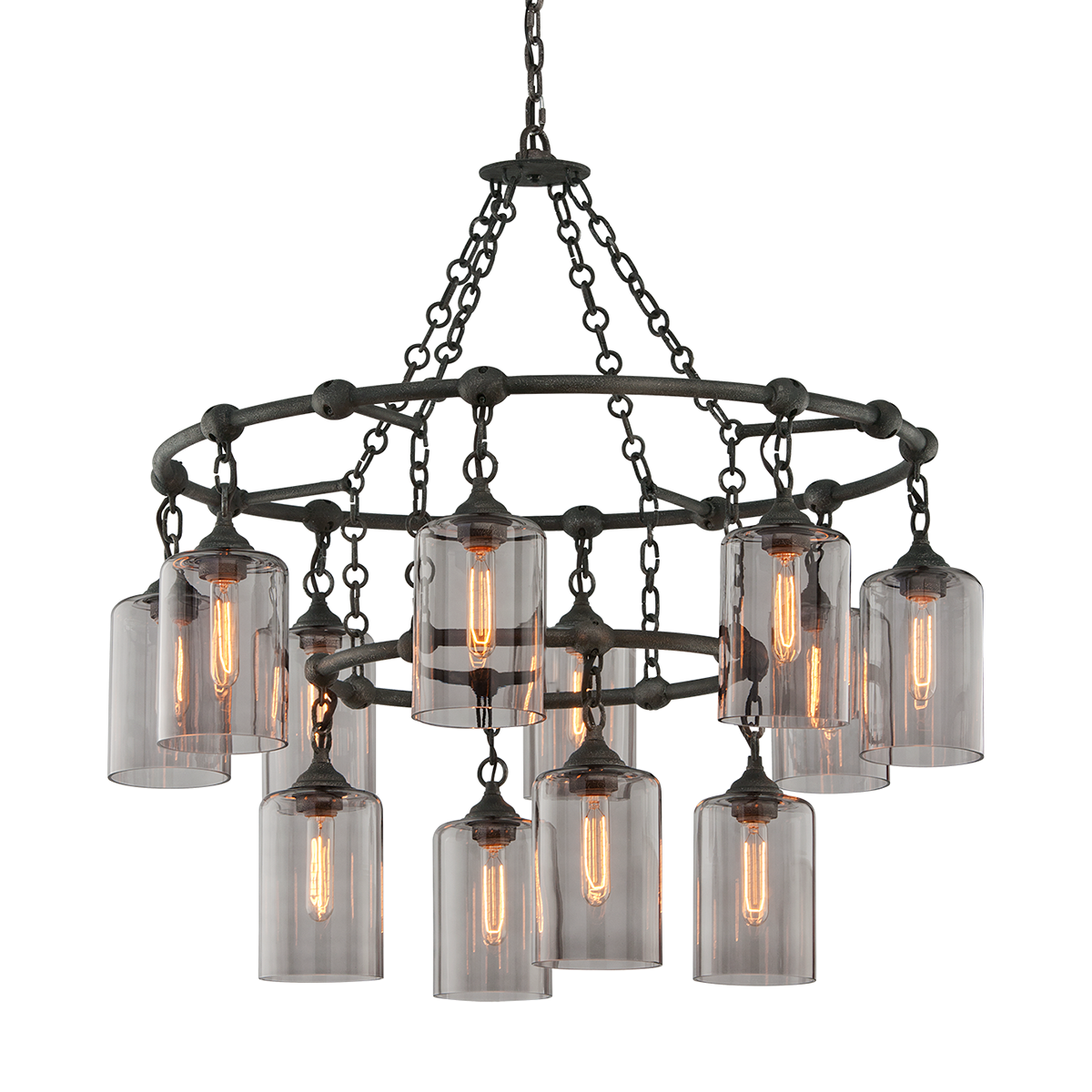 Gotham Chandelier by Troy Lighting - Aged Pewter Finish