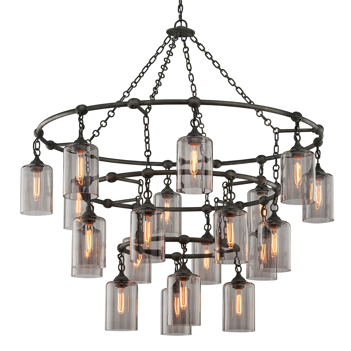 Gotham Chandelier by Troy Lighting - Aged Pewter Finish