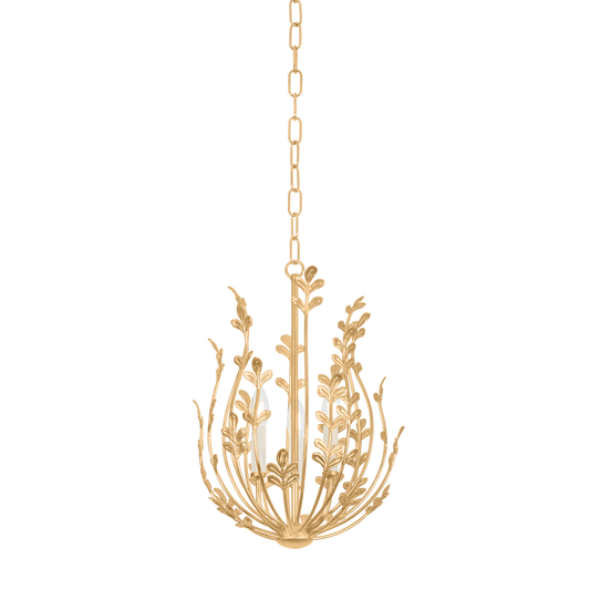 Delmore Chandelier by Troy Lighting in Vintage Gold Leaf Finish