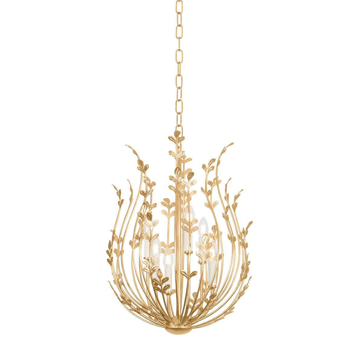 Delmore Chandelier by Troy Lighting in Vintage Gold Leaf Finish