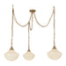 Farrah Brushed Gold/Glossy Ribbed Opal Glass Socket 12-in Multi Pendant by Alora Lighting | MP651312BGGR | Alora Lighting