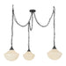 Farrah Matte Black/Glossy Ribbed Opal Glass Socket 12-in Multi Pendant by Alora Lighting | MP651312MBGR | Alora Lighting