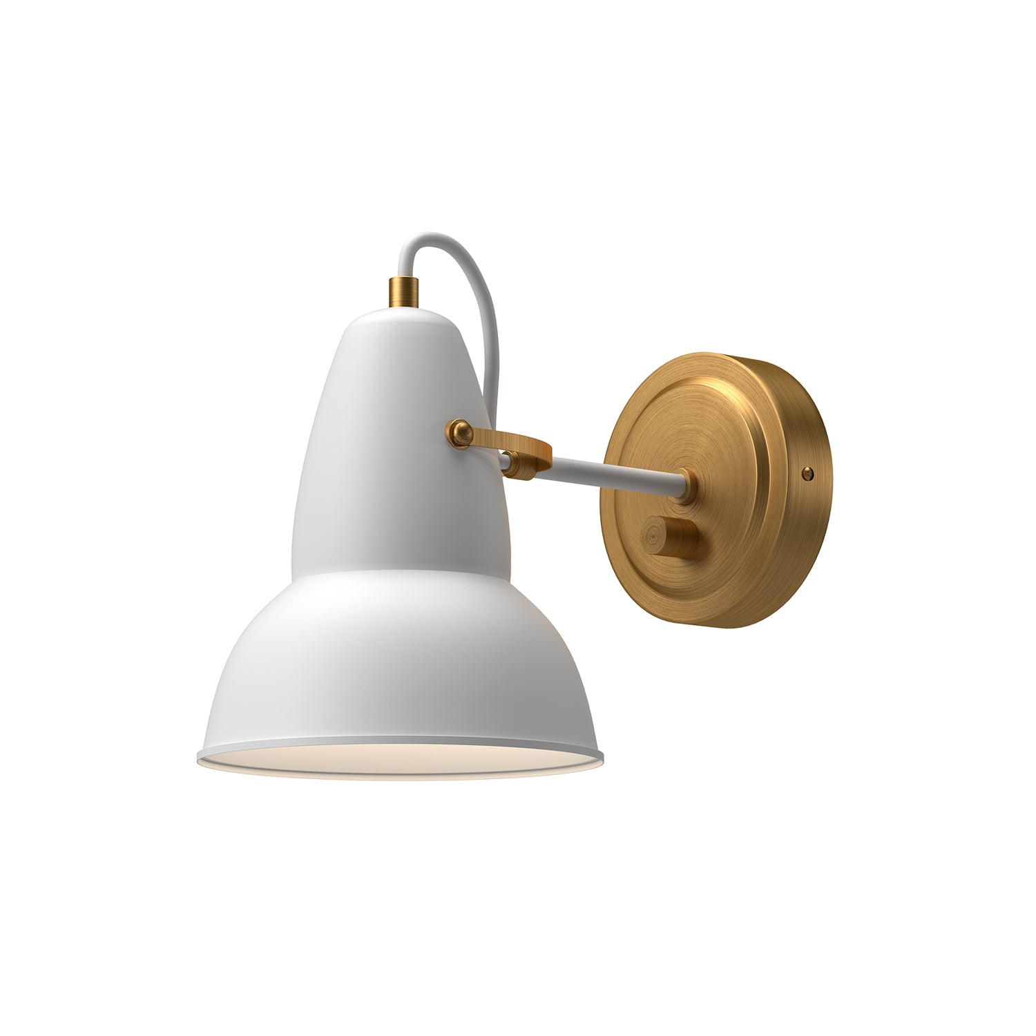 Felix 7-in Aged Gold/White 1 Light Wall/Vanity by Alora Lighting | WV576607WHAG | Alora Lighting