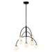 Fiona 27-in Matte Black Chandelier with Opal Glass
