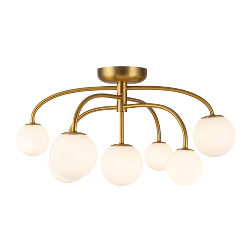 Fiona 27-in Brushed Gold Flush Mount with Opal Glass