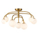 Fiona 33-in Brushed Gold Flush Mount with Opal Glass