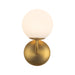 Fiona 5-in (10-in Height) Brushed Gold Wall Sconce with Opal Glass