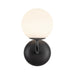 Fiona 5-in (10-in Height) Matte Black Wall Sconce with Opal Glass