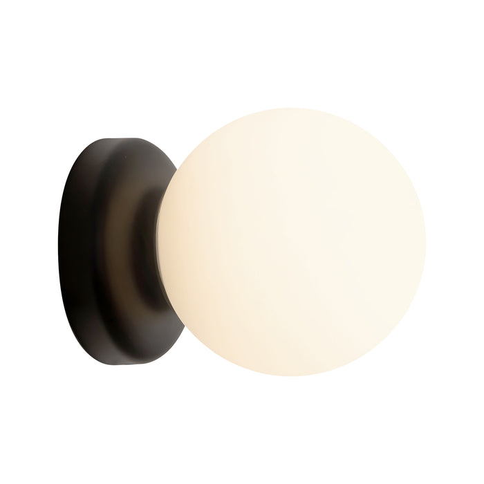 Fiona 5-in Matte Black Wall Sconce with Opal Glass