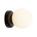 Fiona 5-in Matte Black Wall Sconce with Opal Glass