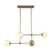 Fiore 42-in Brushed Gold/Glossy Opal Glass 4 Lights Chandelier by Alora Lighting | CH407342BGGO | Alora Lighting