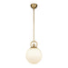 Fiore 10-in Brushed Gold/Glossy Opal Glass 1 Light Pendant by Alora Lighting | PD407910BGGO | Alora Lighting