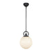 Fiore 10-in Matte Black/Glossy Opal Glass 1 Light Pendant by Alora Lighting | PD407910MBGO | Alora Lighting
