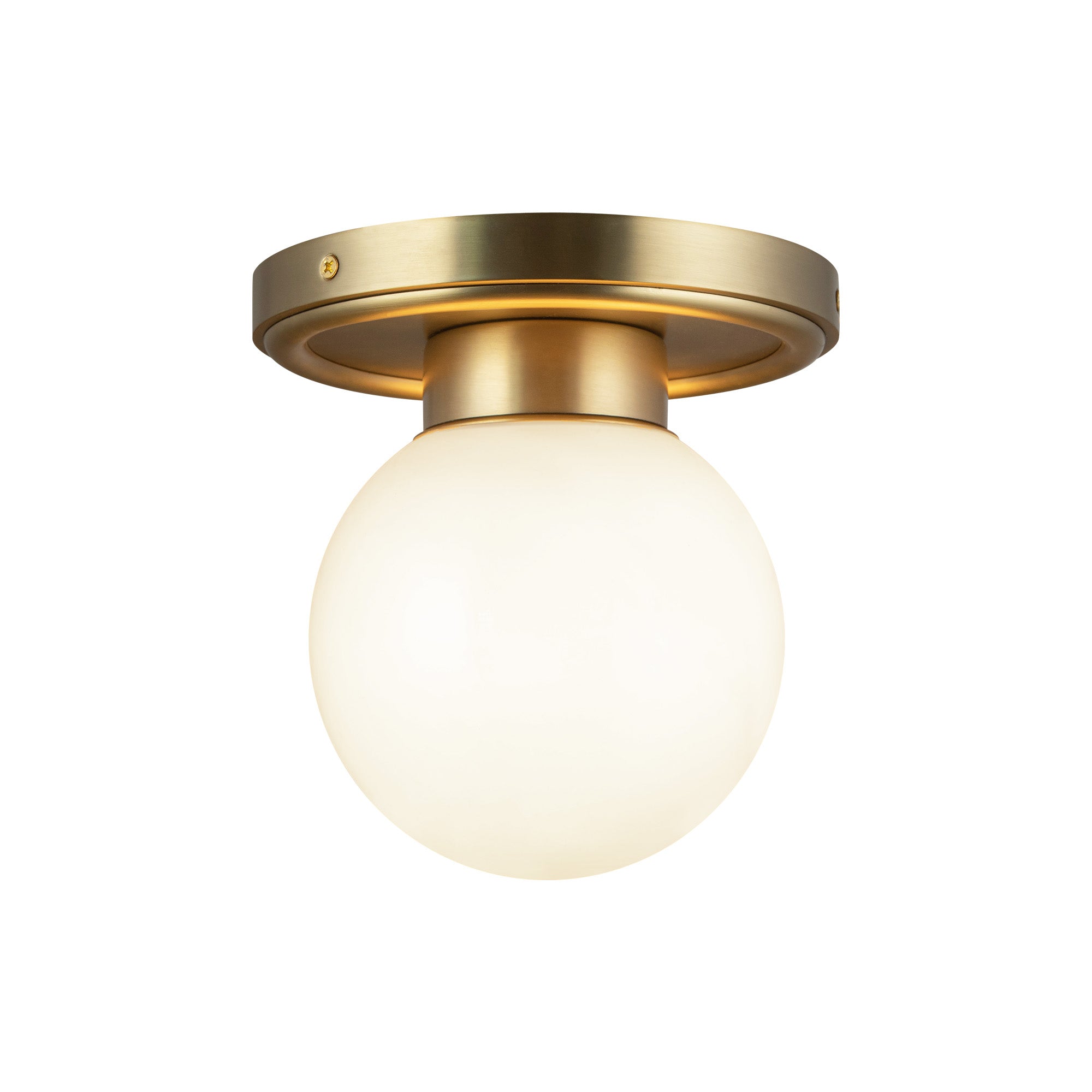 Fiore 6-in Brushed Gold/Glossy Opal Glass 1 Light Semi-Flush by Alora Lighting | SF407306BGGO | Alora Lighting