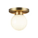 Fiore 6-in Brushed Gold/Glossy Opal Glass 1 Light Semi-Flush by Alora Lighting | SF407306BGGO | Alora Lighting