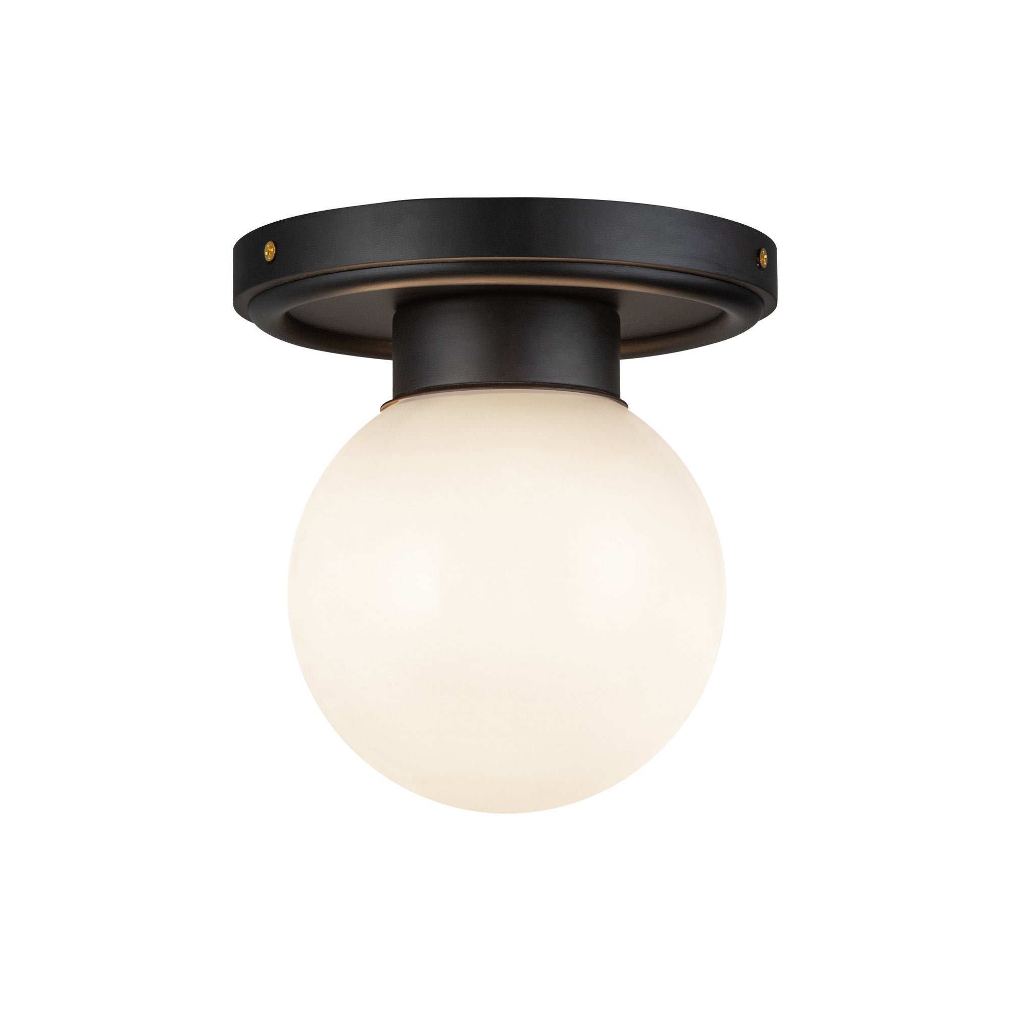 Fiore 6-in Matte Black/Glossy Opal Glass 1 Light Semi-Flush by Alora Lighting | SF407306MBGO | Alora Lighting