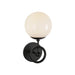 Fiore 6-in Matte Black/Glossy Opal Glass 1 Light Wall Vanity by Alora Lighting | WV407306MBGO | Alora Lighting