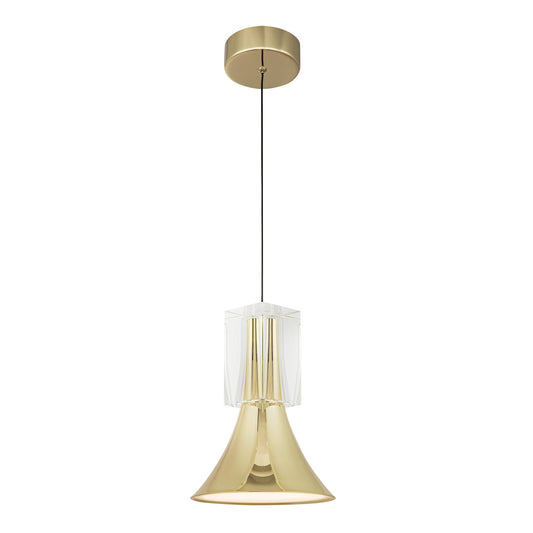 Floe LED Pendant in Metallic Brass/Clear Crystal Finish | Kuzco Lighting