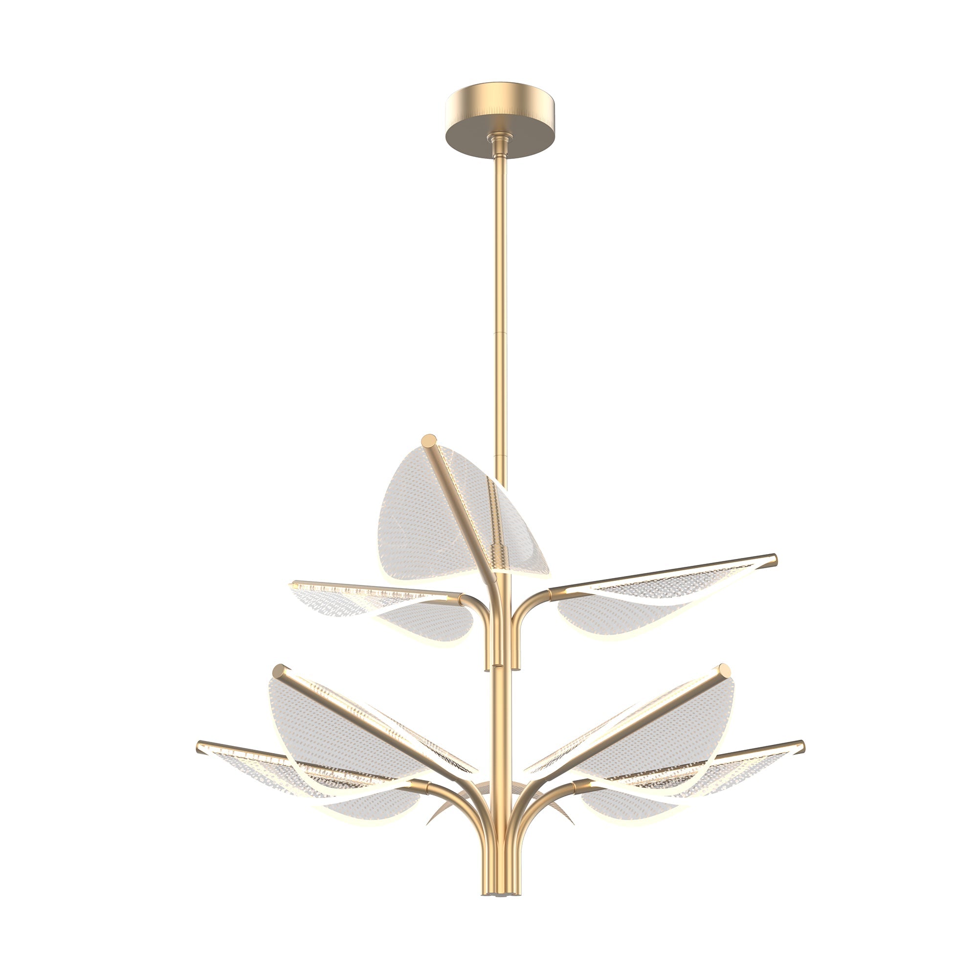 Flora 31-in Two-Tier Natural Brass LED Pendant by Alora Lighting | PD321132NB | Alora Lighting