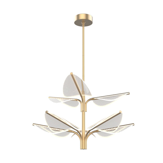 Flora 31-in Two-Tier Natural Brass LED Pendant by Alora Lighting | PD321132NB | Alora Lighting