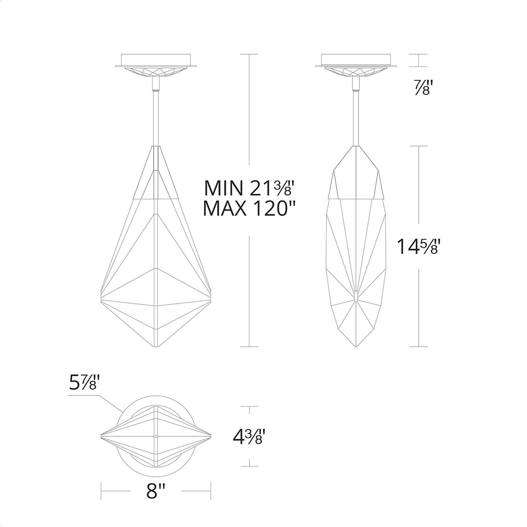 Fazzoletto LED Pendant diagram