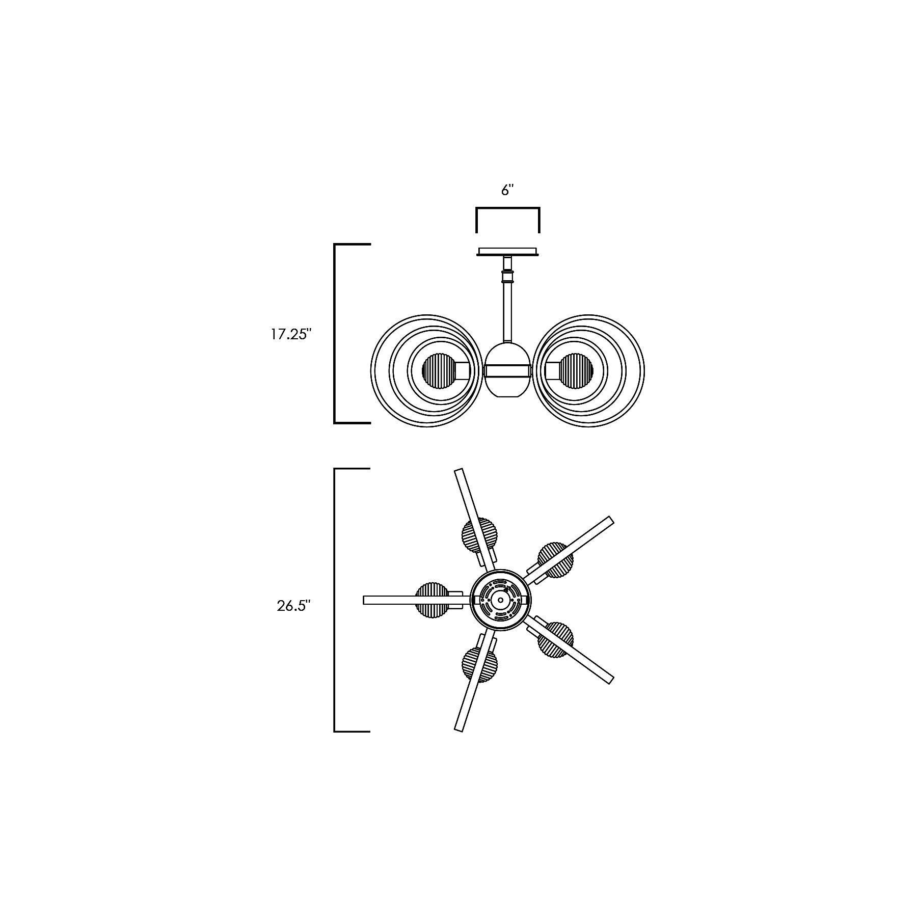 Frequency LED Semi-Flushmount diagram