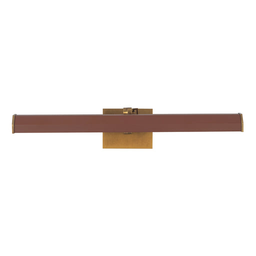 Gemma 21-in Vintage Brass and Burgundy Dimmable LED Wall/Picture Light