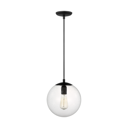 Leo - Hanging Globe Medium One Light Pendant with Clear Seeded Glass