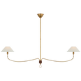 Load image into Gallery viewer, Griffin Grande Linear Chandelier Brass Saddle Leather
