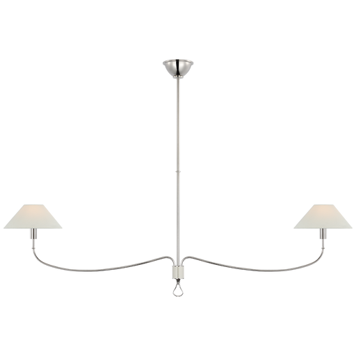 Griffin Grande Linear Chandelier Polished Nickel Parchment Leather