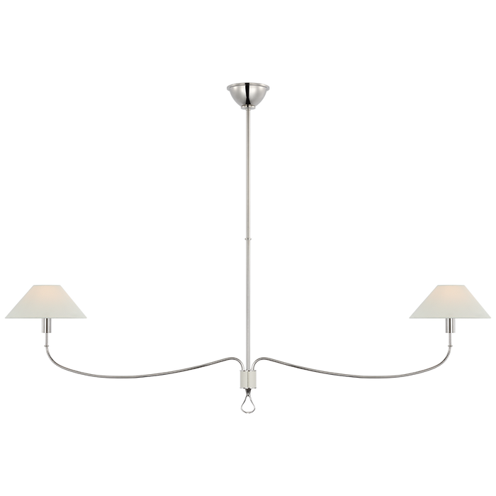 Griffin Grande Linear Chandelier Polished Nickel Parchment Leather