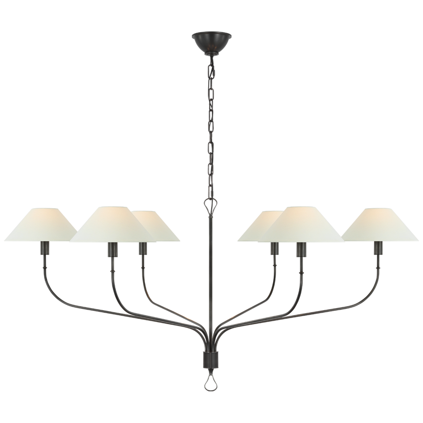 Griffin Grande Tail Chandelier bronze