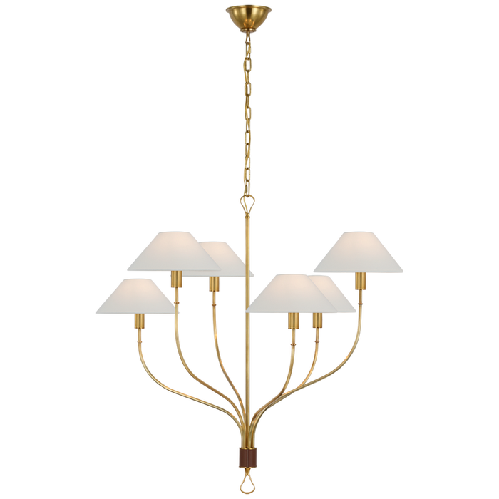 Griffin Large Staggered Tail Chandelier brass