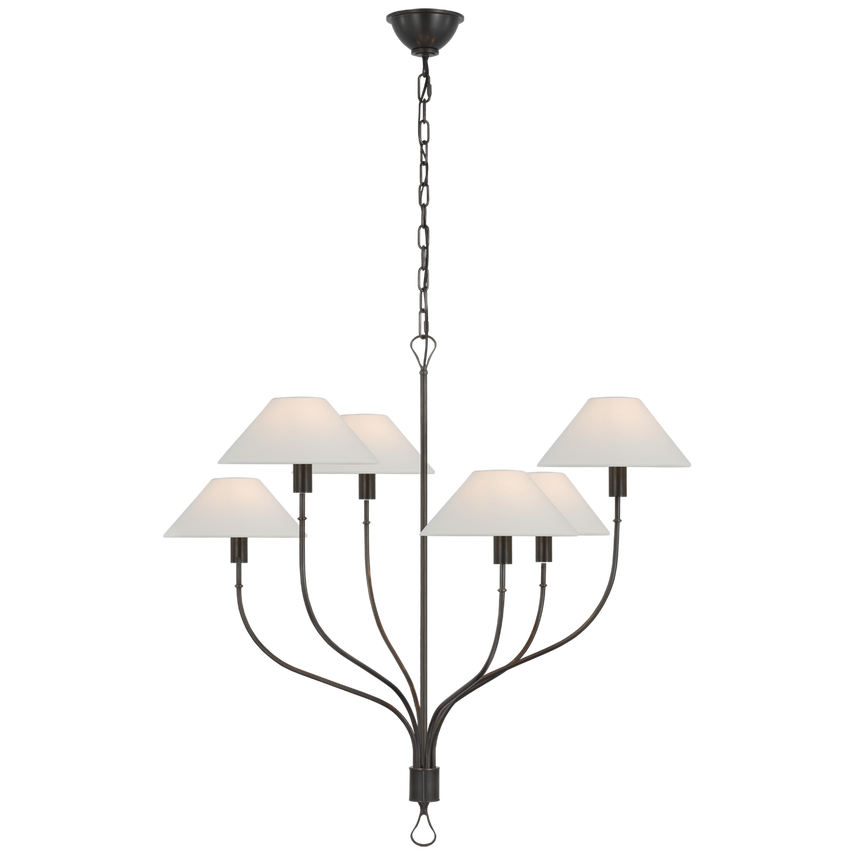 Griffin Large Staggered Tail Chandelier bronze