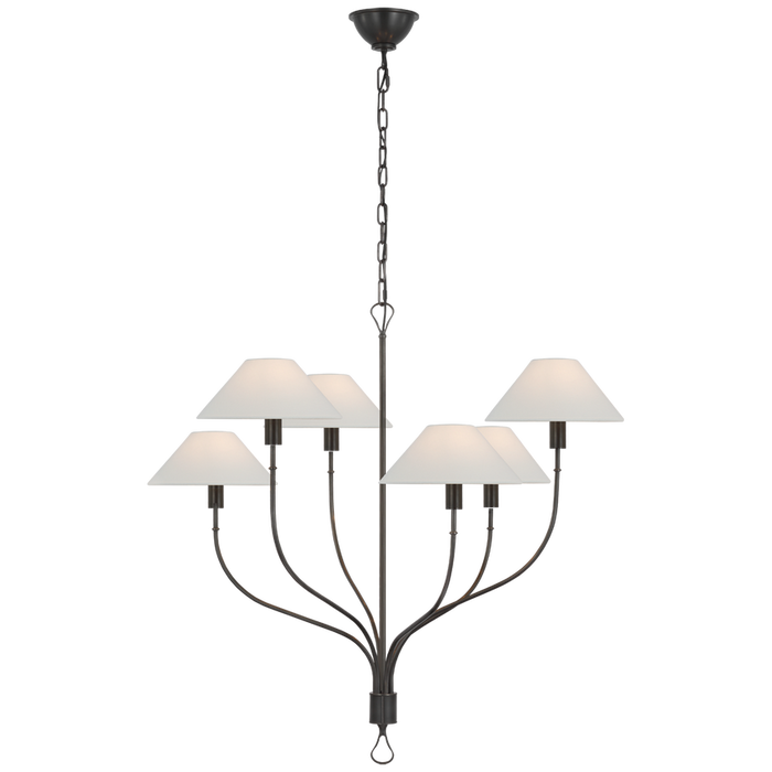 Griffin Large Staggered Tail Chandelier bronze