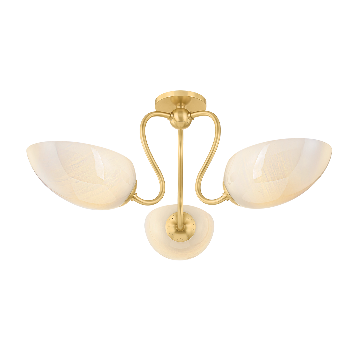 Reva Semi Flush by Mitzi in Aged Brass Finish 